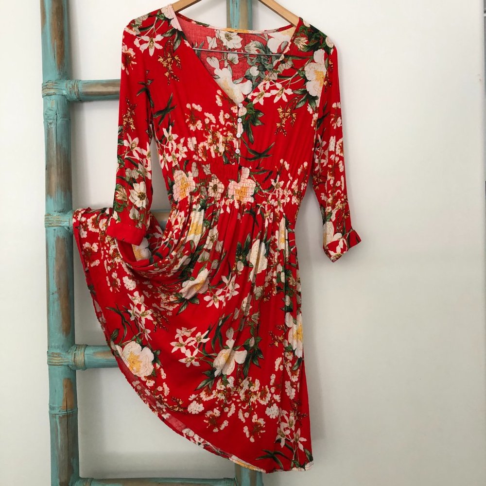 Red Floral Dress